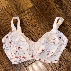 Fantasie Floral Lace Wireless Bra in Cream and Pink